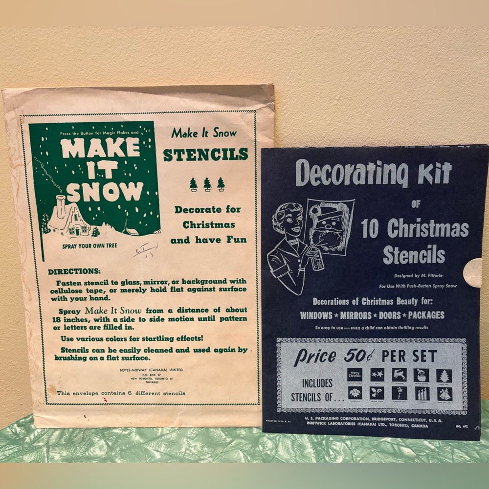 Vintage Christmas Stencil Decorating Kits - Incomplete